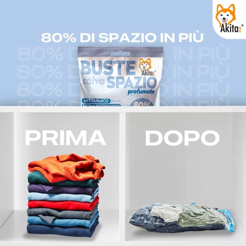 Akitaink Sacchetti Sottovuoto Piumoni 6 Pezzi 130x90 e 80x60