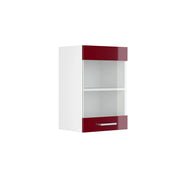 Vicco Pensile universale Rosso bordeaux lucido 40 cm con anta in vetro
