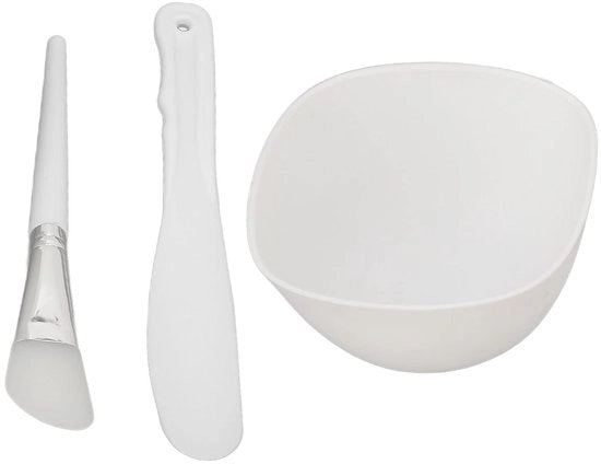 Kit di miscelazione a 3 pezzi - miscelatore - spazzola in silicone - spatola - DIY - per kit di maschere per il viso - set di maschere per il viso