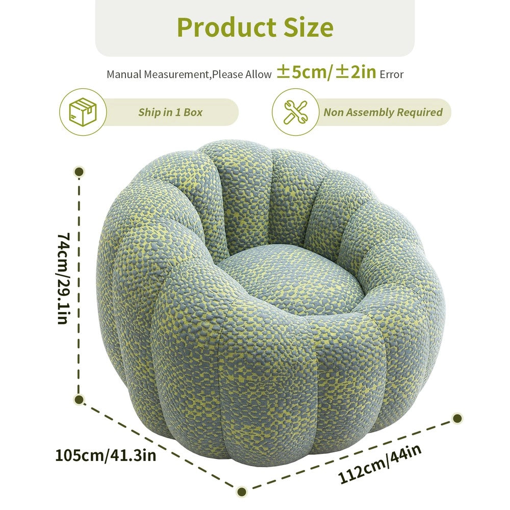 Divano a forma di baccello ¨C Minimal ¨C tessuto jacquard tricot giallo e grigio