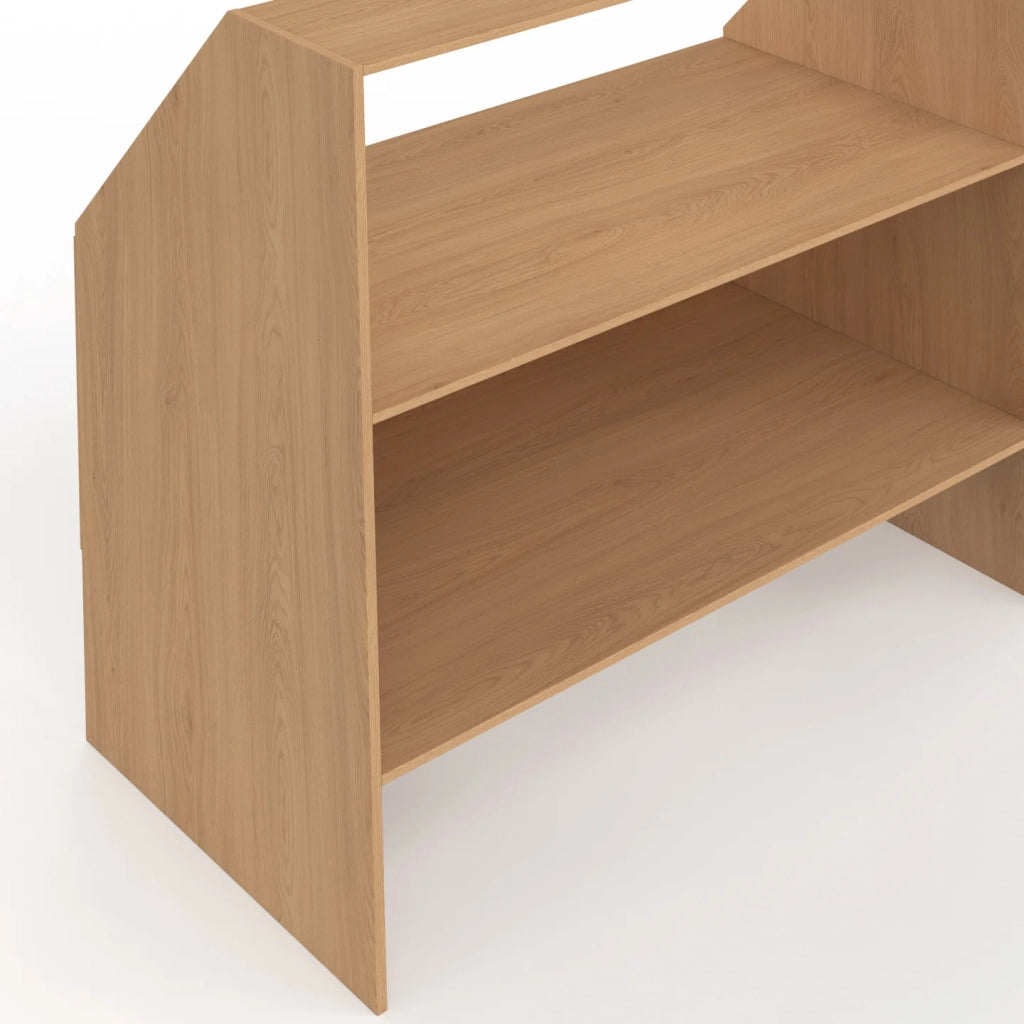 IDMarket - TOMI Scaffale sottopiano a 2 livelli 100 x 50 x 70/110 cm in legno di faggio