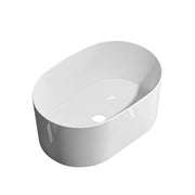 Lavabo da appoggio in ceramica bianco lucido 500x340x210 mm senza piletta