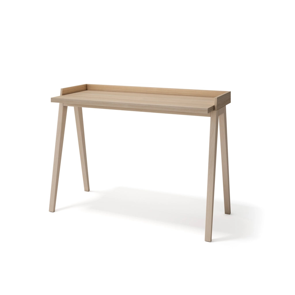 Scrivania Herdasa effetto noce chiaro gambe faggio 81x111x50cm