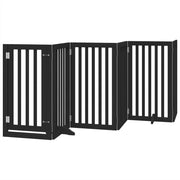 Cancello per Cani Porta Pieghevole Nero 6 Pannelli 300cm Pioppo CFW2802536