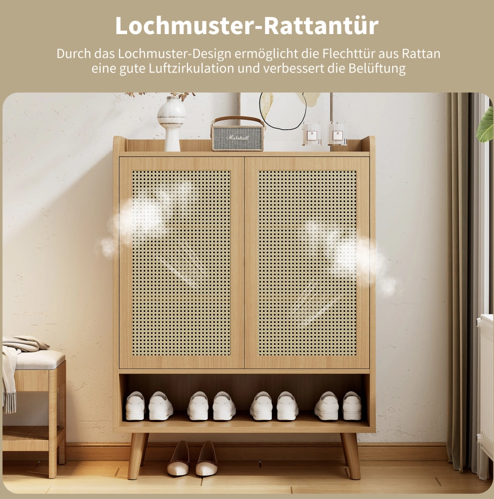Mobile contenitore a 2 ante in rovere chiaro 80x105x35 cm