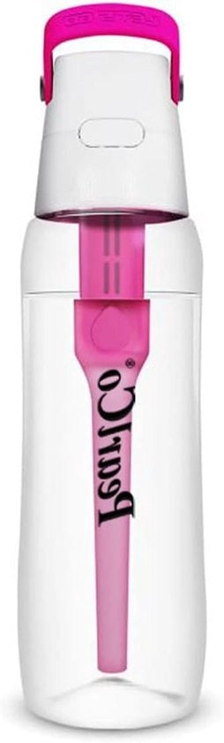 Bottiglia con filtro per acqua 0,7 litri, colore rosso, BPA-free, per bambini, sport, scuola, acqua per le attività all'aperto.