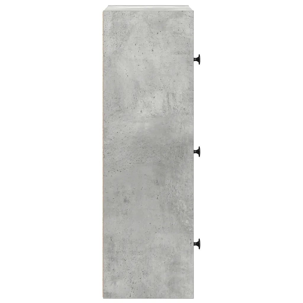 Libreria-Scaffale per Libri-Mobile di Stoccaggio Grigio Cemento 40x24x77 cm in Legno Multistrato