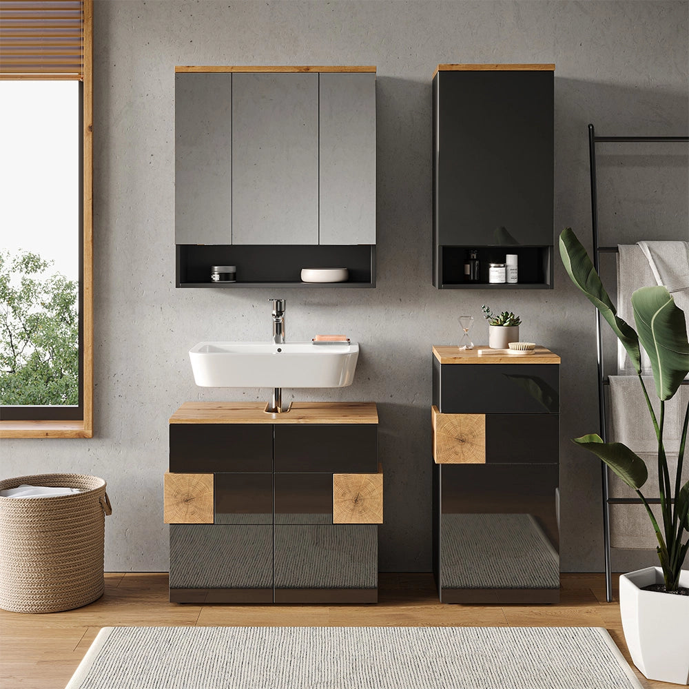 Vicco Set mobili bagno Antracite 4 parti