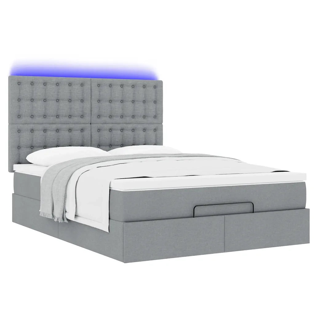 Struttura Letto Pouf con Materasso 140x190 cm in Tessuto 3314169