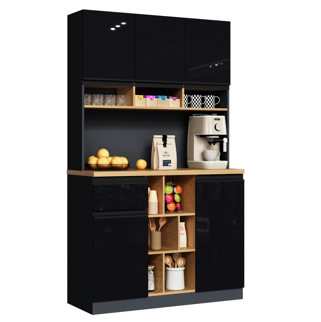 Mobile buffet alto con piano di lavoro e ripiani regolabili