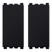 2 Pezzi Copritasti Copriforo Falso Polo 1P Nero Compatibile Con Vimar Arke