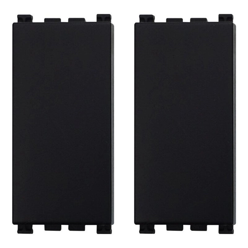 2 Pezzi Copritasti Copriforo Falso Polo 1P Nero Compatibile Con Vimar Arke