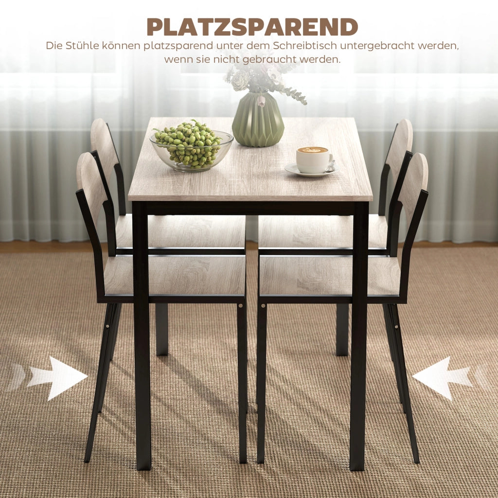Set tavolo da pranzo allungabile con sedie ¨C zephmum ¨C nero