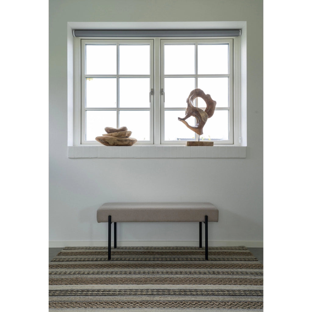 Panca Swindon, Beige, Tessuto, 36x100x42,5 cm