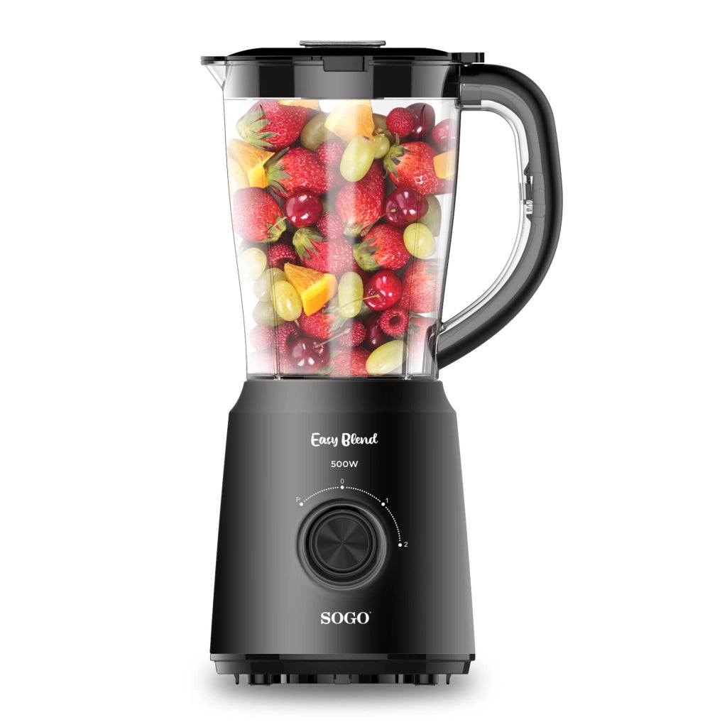 SOGO Frullatore da Tavolo, 500W Potenza, 1.5L Caraffa Trasparente, Lame Acciaio Inox Rimovibili, Cucina Casa