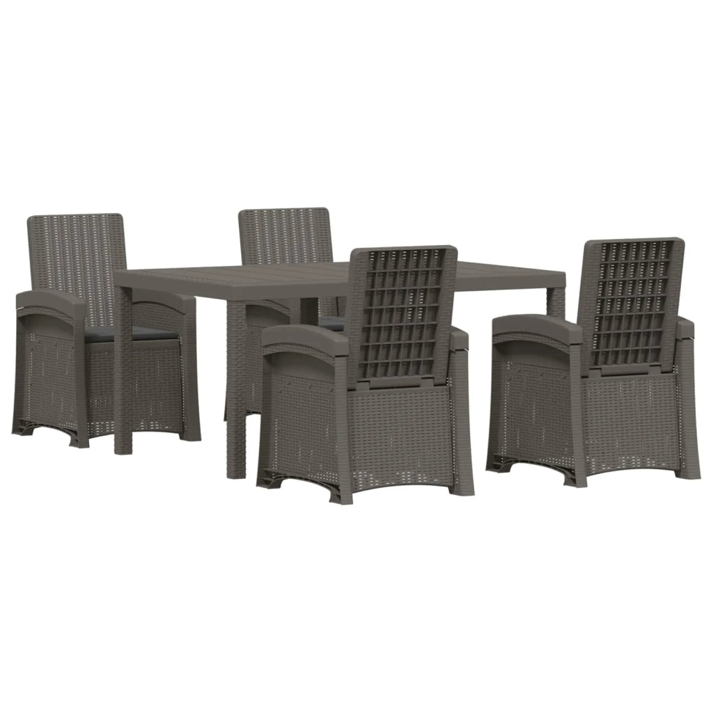 Set da Pranzo per Giardino 5 pz Grigio chiaro e Antracite PP 3430132