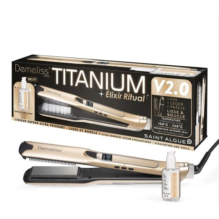 Piastra Piastra a Vapore TITANIUM V2 ELIXIR RITUAL DEMELISS - 5 livelli di temperatura - Serbatoio 30ml - Fino a 230c