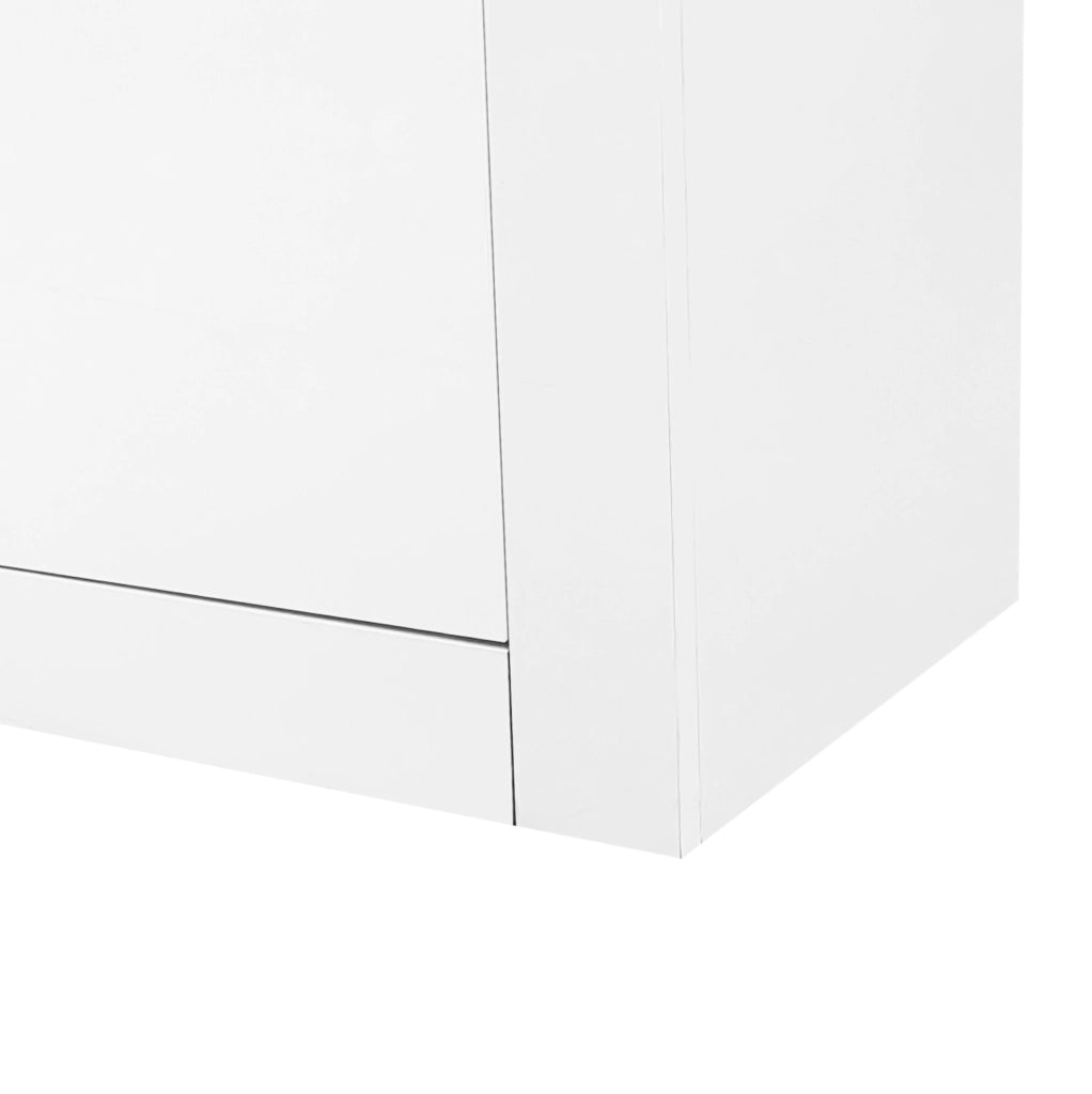 Mobile TV bianco lucido con LED, 2 ante e 2 cassetti