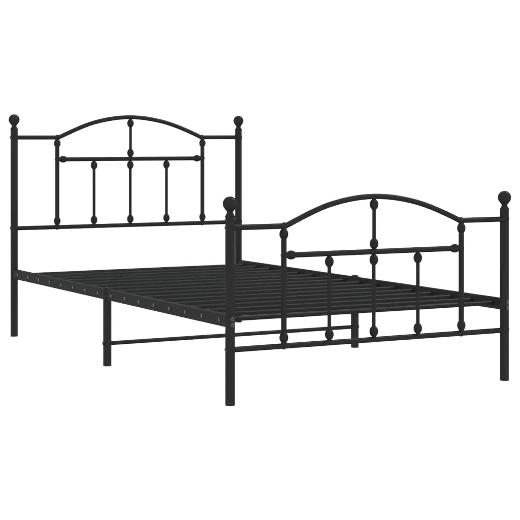 Giroletto con Testiera e Pediera Metallo Nero 107x203 cmcod mxl 129719