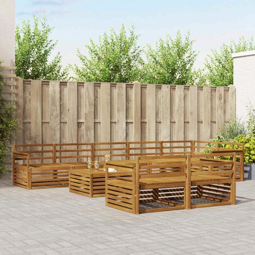 Set di divani da esterno 9 pcs Naturale