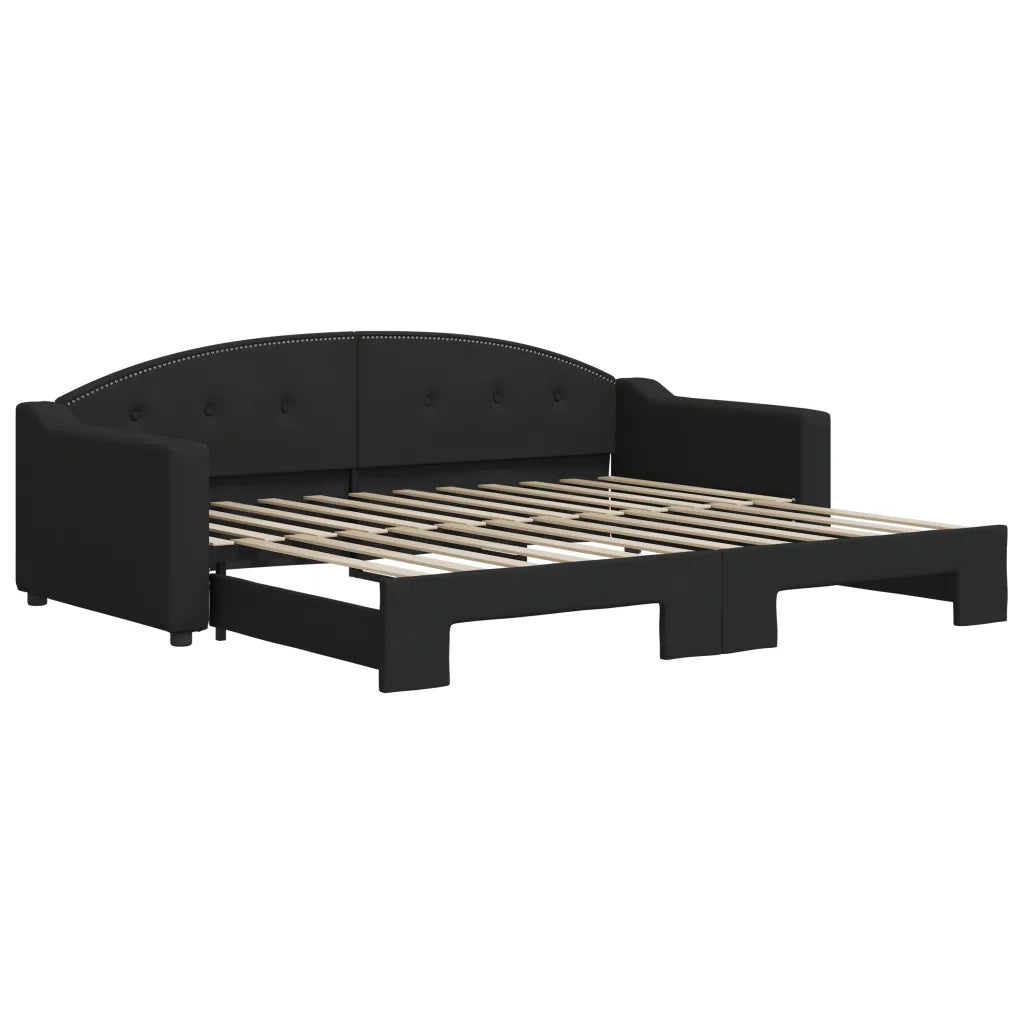 Divano letto | Sof¨¤ letto | Letto singolo Estraibile Nero 90x200 cm in Tessuto
