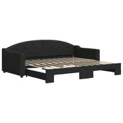 Divano letto | Sof¨¤ letto | Letto singolo Estraibile Nero 90x200 cm in Tessuto