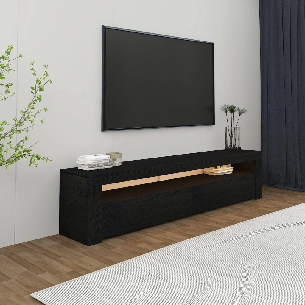 Porta TV in legno "Bati" - 150 x 36 x 46 cm - Nero