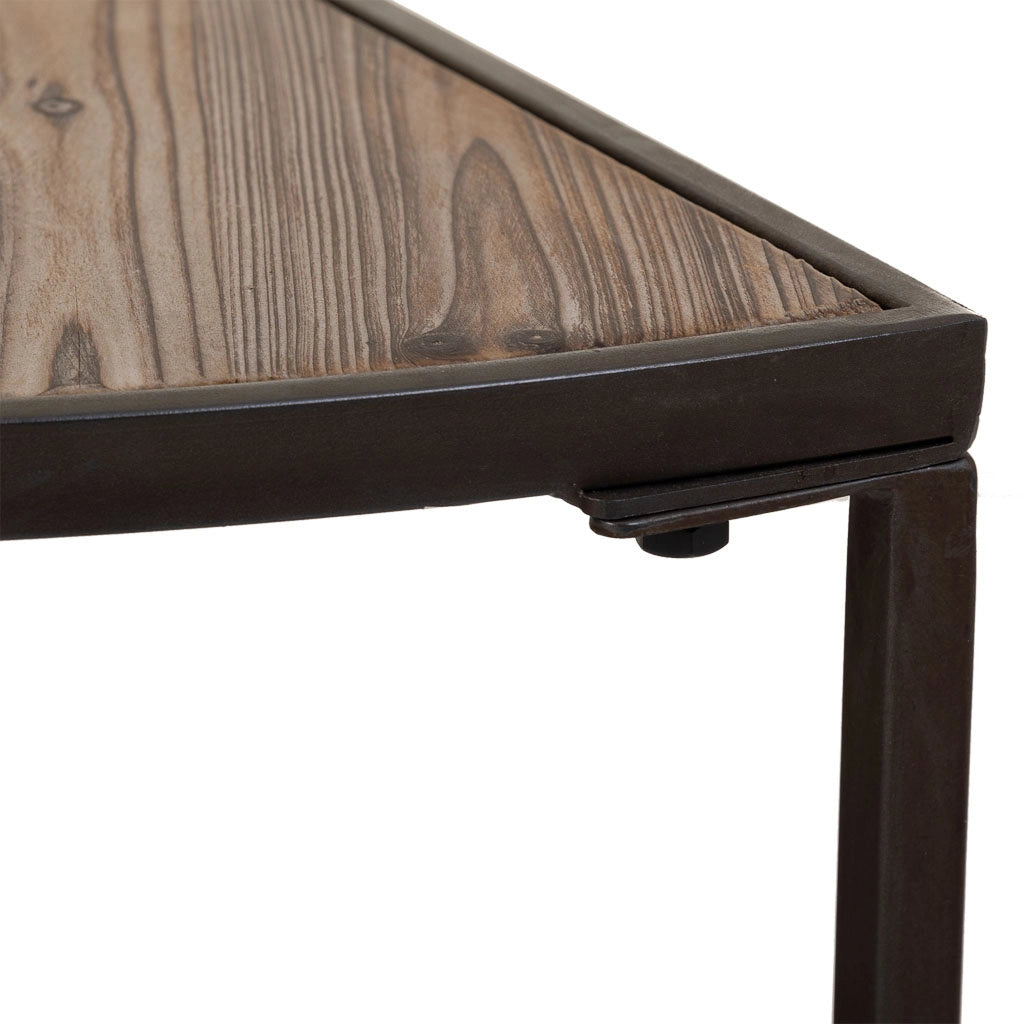 Tavolino da salotto set 2 pezzi in legno e metallo marrone 91x45,5x40,5