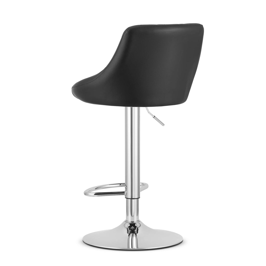 Sgabello girevole VALORA DAKA - Ecopelle nera / Base cromata x 2