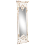Specchio da parete bianco invecchiato 55x5,5x149h cm