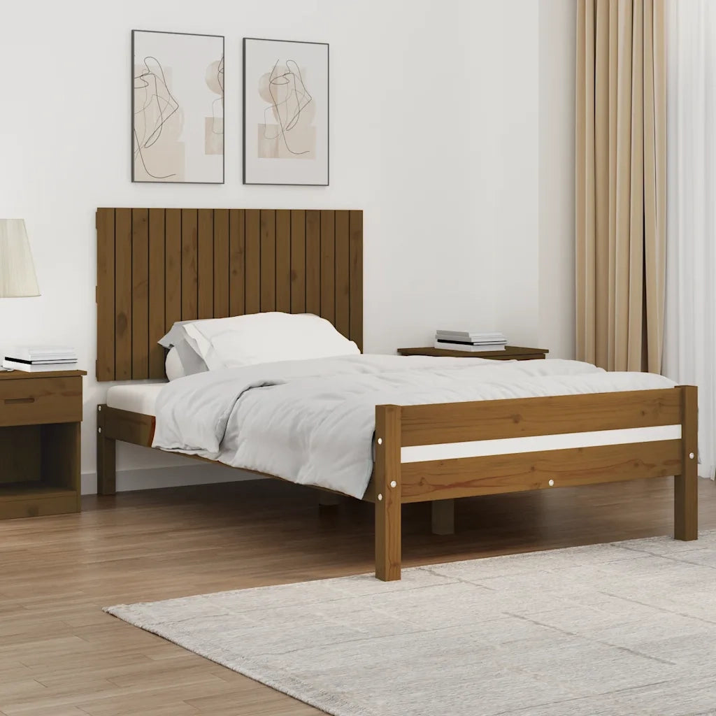 Testiera da Parete Ambra 108x3x60 cm in Legno Massello di Pino