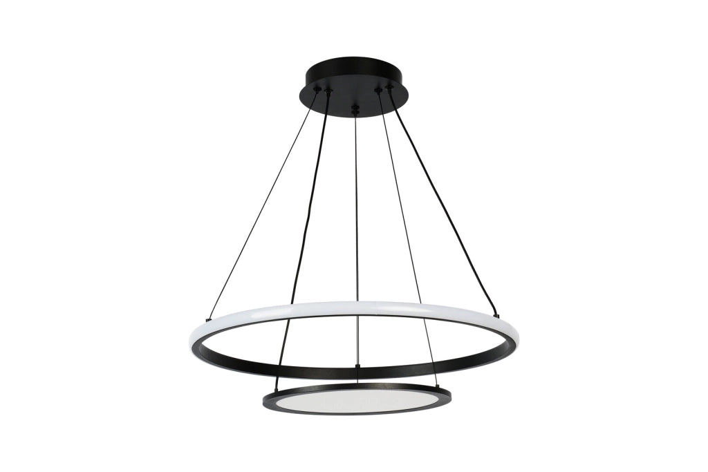 Lampadario LED nero rotondo dimmer 42W Rabalux Jasero