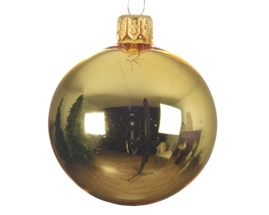Box Da 4 Palline Di Natale Oro 10 Cm