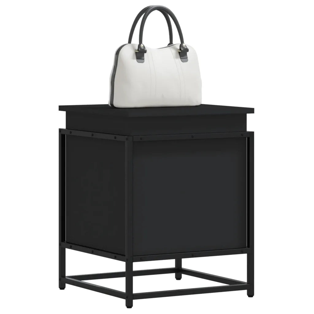 vidaXL Contenitore con Coperchio Nero 40x40x51,5 cm in Truciolato