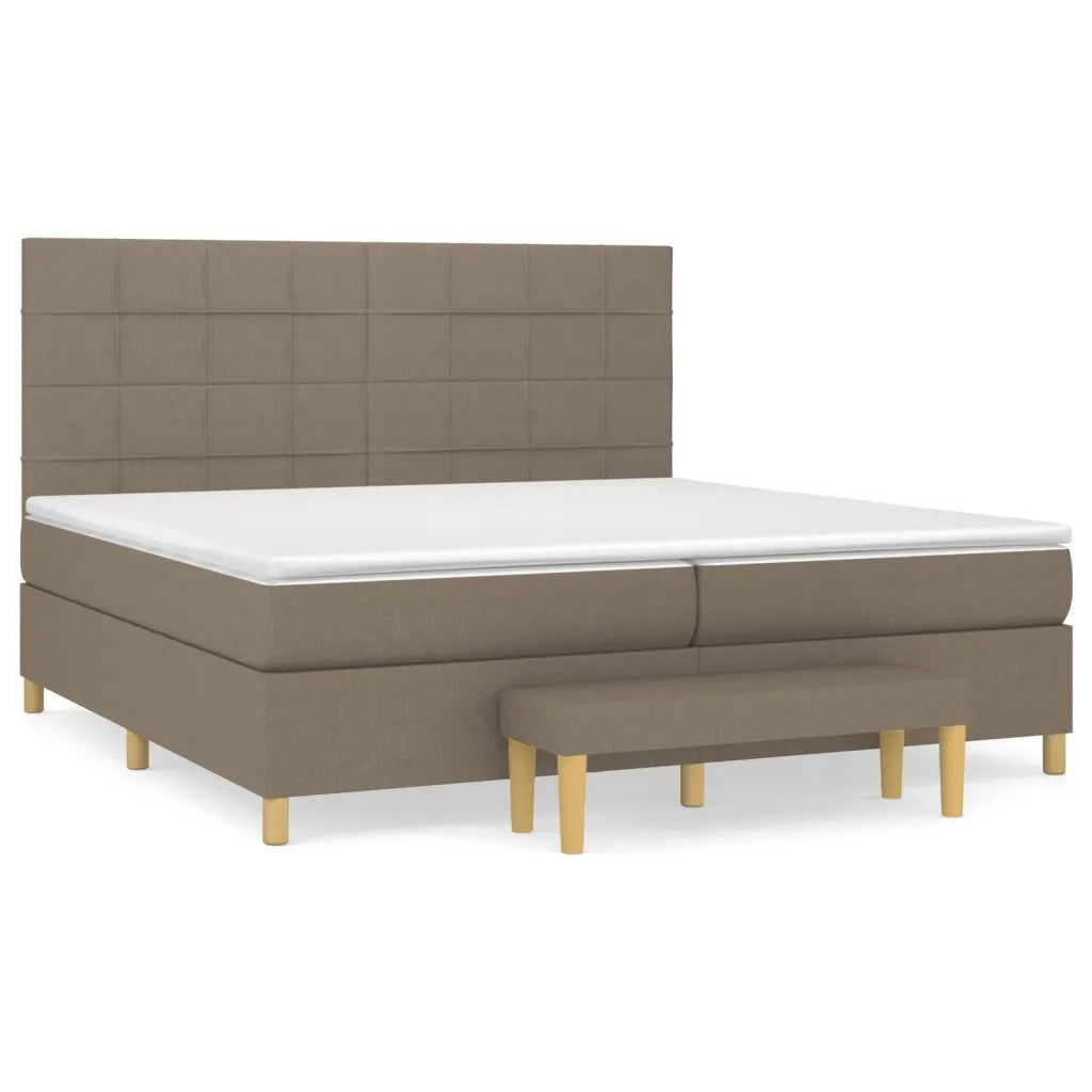 Giroletto a Molle con Materasso Tortora 200x200 cm in Tessuto cod mxl 37615