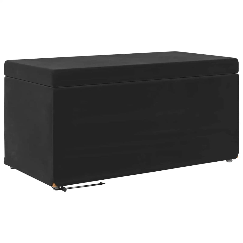 Pouf Nero 81 x 41 x 40 cm Velluto e Legno Ingegnerizzato