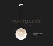 SOSPENSIONE BIANCO 1 LUCE VETRO MEDIO AMBRA 1194BI-S25-AM