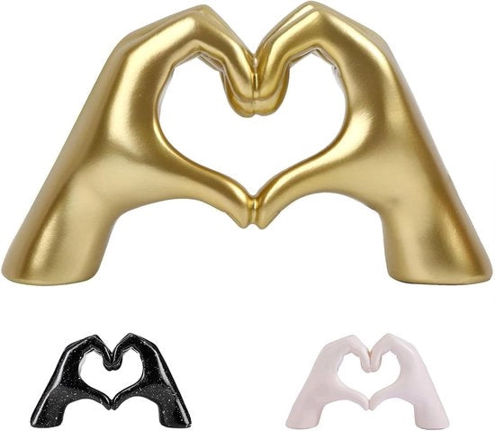 Scultura per mani per decorazione della camera da letto e del soggiorno - Statua unica per donna - Regalo per San Valentino - Cuore d'oro - Accessori per libreria