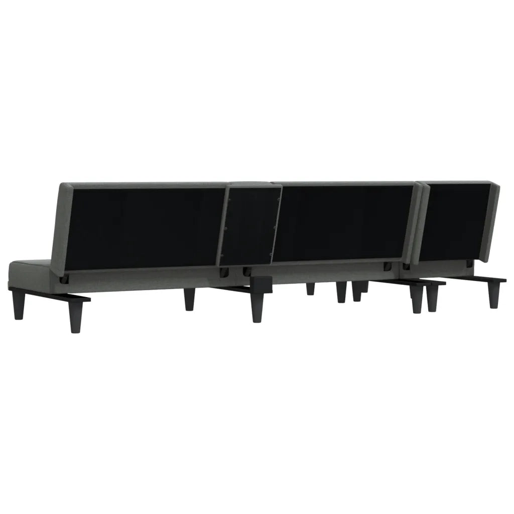 Divano Letto a L-Sofa Letto-Daybed Grigio Scuro 255x140x70 cm in Tessuto 981778