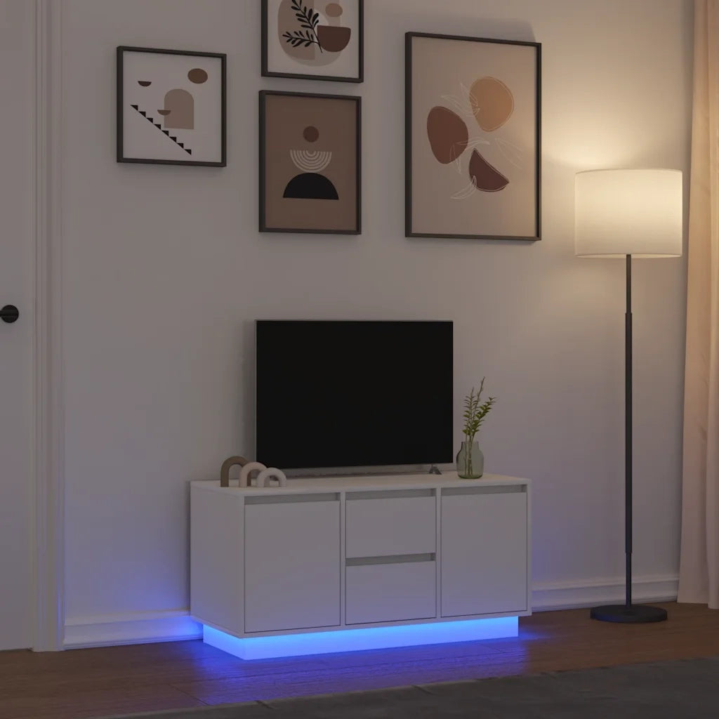 Mobile TV | Armadietto TV | Mobile Porta TV con Luci LED Bianco 100x41x50 cm