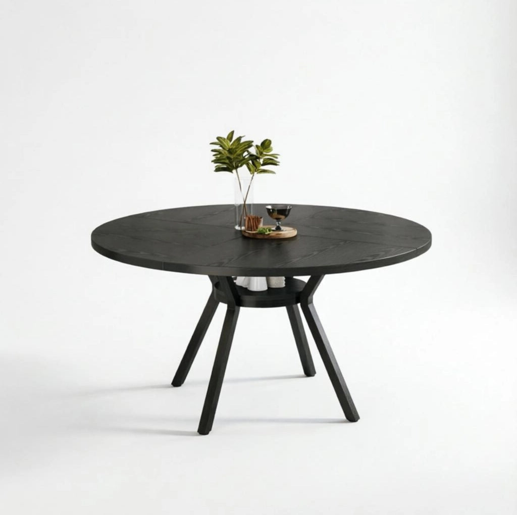 TAVOLO DA PRANZO rotondo Ø 120 cm Legno Nero