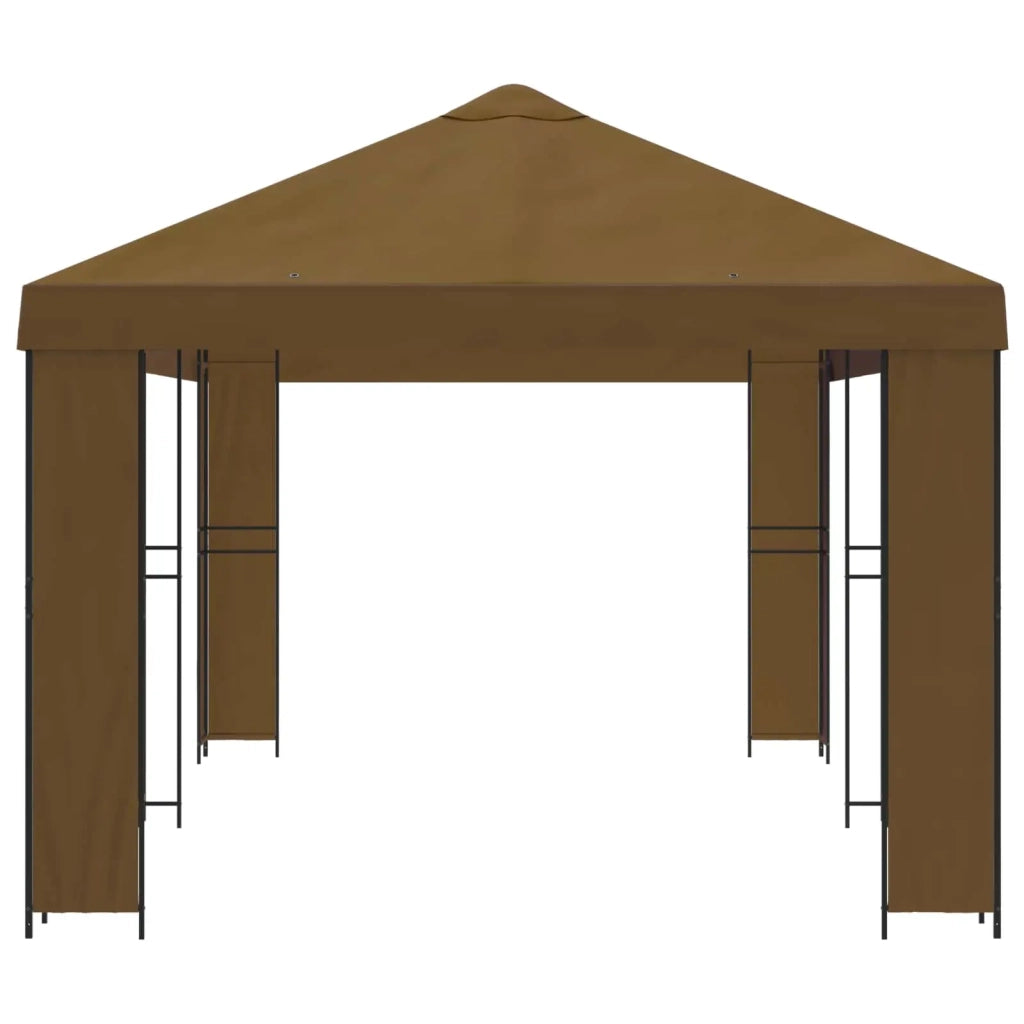 Gazebo da giardino 6 x 3 m Tortora Poliestere e Acciaio 190 3376012