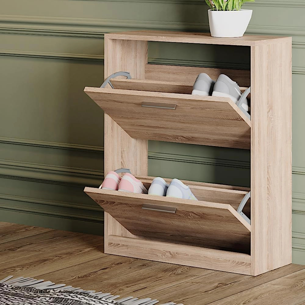Mobile porta scarpe Gizmo, Sonoma, 59 x 72.5 cm 2 scomparti, per la conservazione delle scarpe e combinabile con i mobili Gizmo