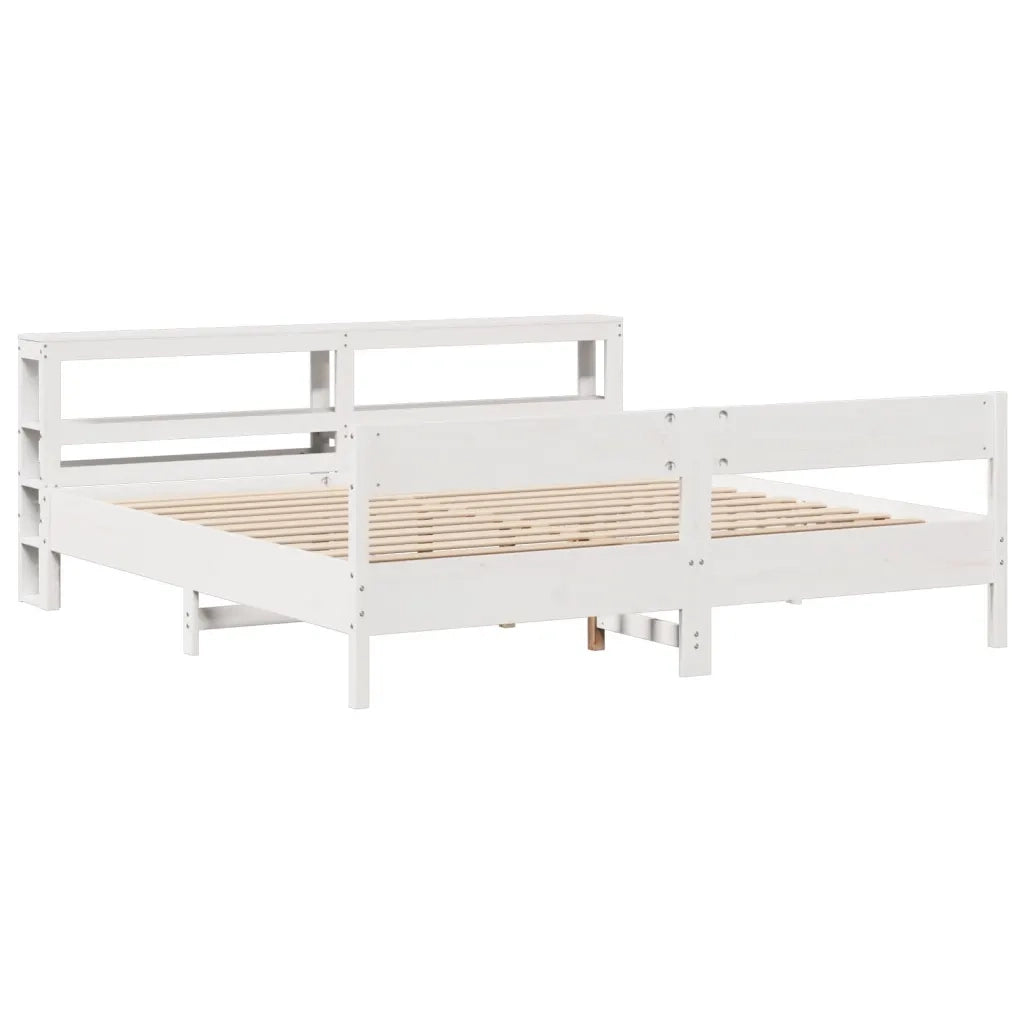 Letto matrimoniale | Letto per adulti | Letto senza Materasso Bianco 180x200 cm Legno Massello di Pino