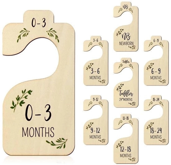 Set di 8 Divisori per Armadi per Bambini in Legno