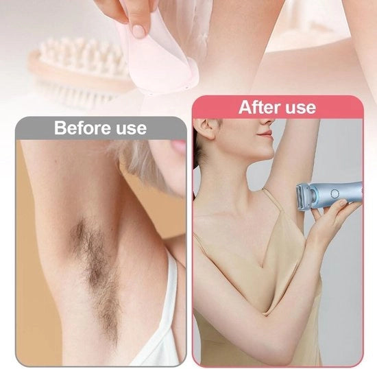 Rasoio elettrico per donne, 2 in 1, doppia testa impermeabile, idoneo per uso umido e asciutto, per bikini, ascelle e gambe (rosa)