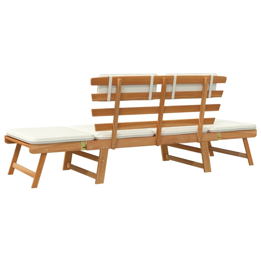Panca da giardino 2 in 1 mobili da esterno per patio con cuscini 190 cm legno massello di acacia 02_0011599
