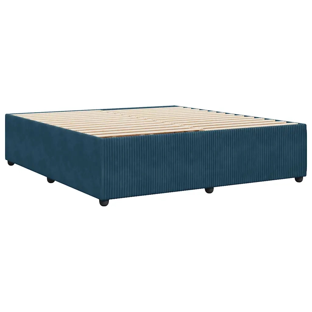 Letto matrimoniale | Letto per adulti | Giroletto Blu 200x200 cm in Velluto