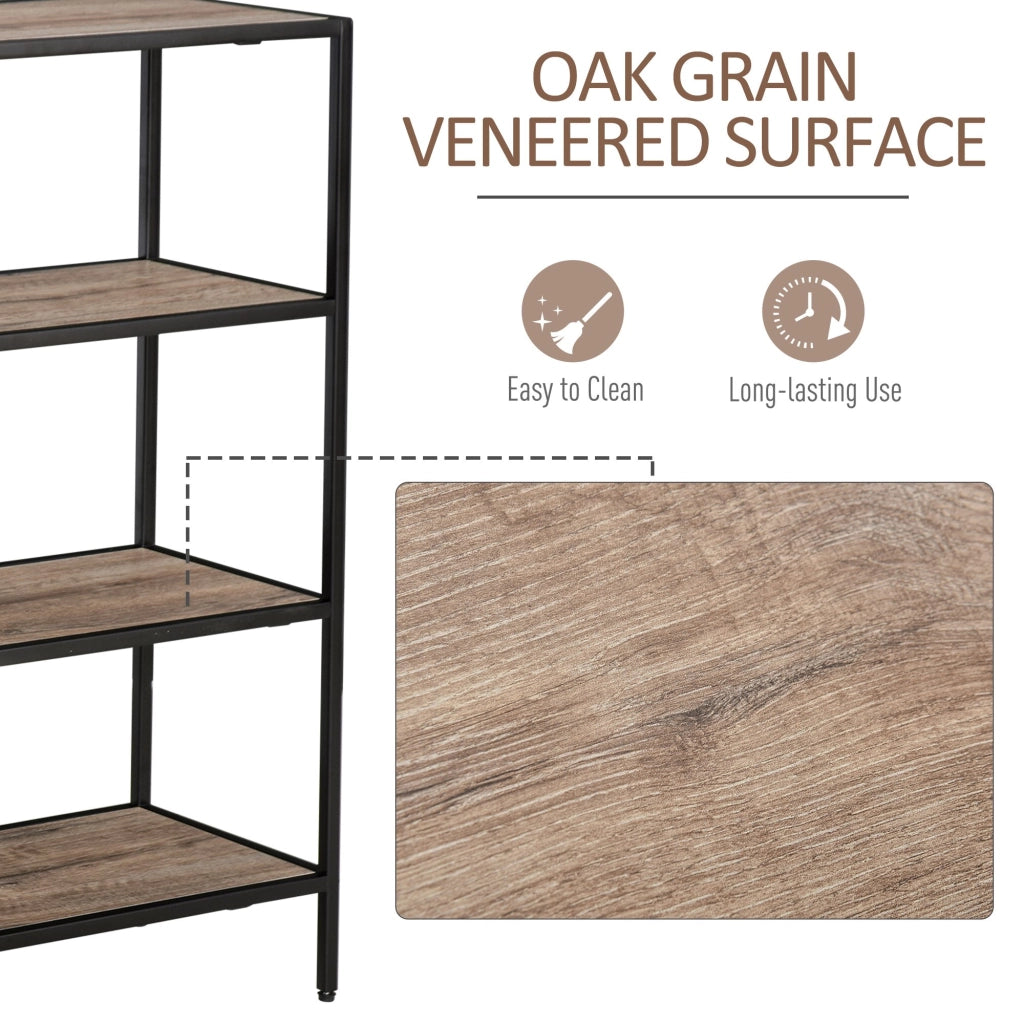 EasyComfort Scaffale Libreria Asimmetrica Stile Industriale in Legno e Metallo