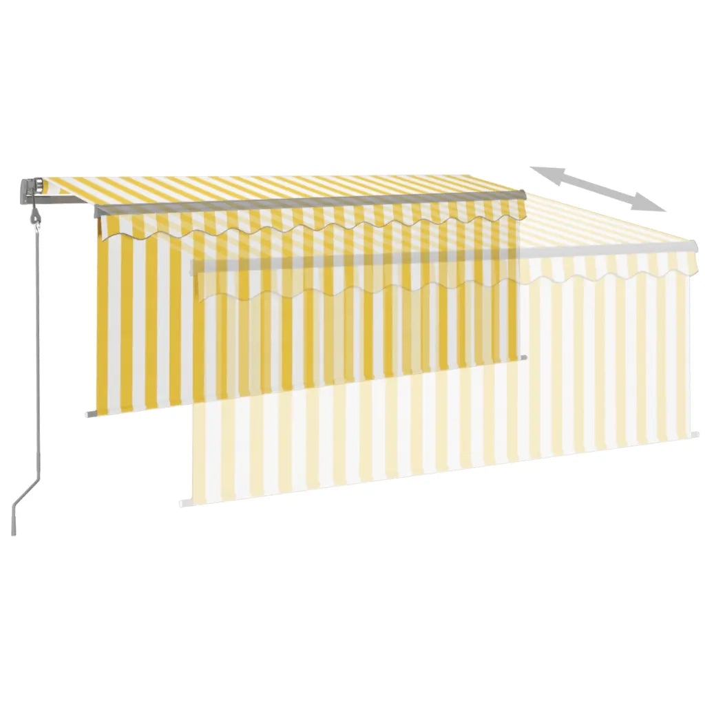 Tenda Automatica Sensore Vento e LED 3,5x2,5 m Gialla e Bianca 3069413